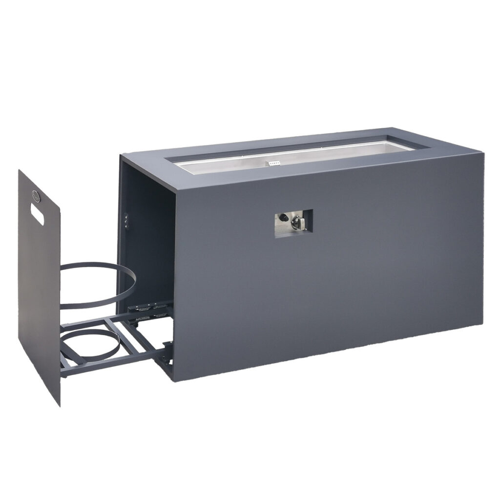 JR HOMES Concrete Look Aluminium Fire Table Tall Ontario Hearth