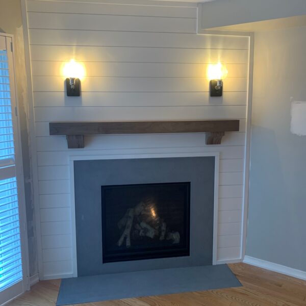 Wall Refacing - Walnut Beam and Corbels